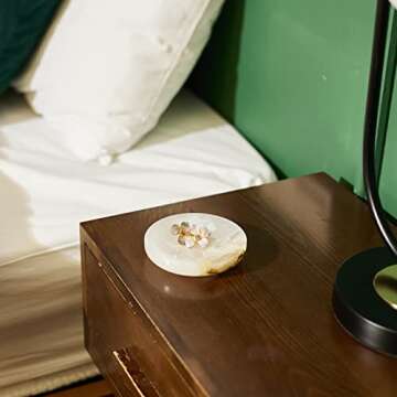 Stylish PHINILUX Round Marble Ring Dish for Home Decor