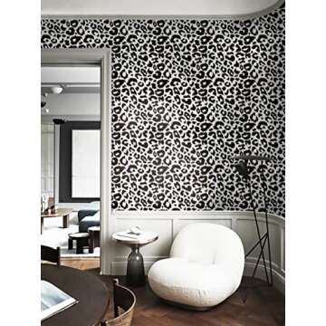 Ismoon Black and White Peel and Stick Wallpaper 17.3"X118"