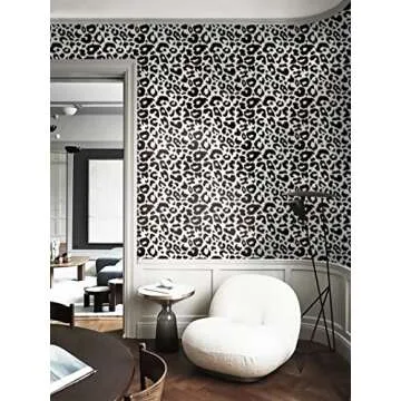 Ismoon Black and White Peel and Stick Wallpaper 17.3"X118"