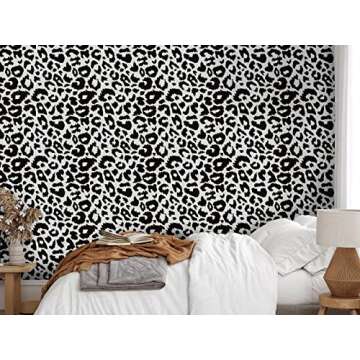 Ismoon Black and White Peel and Stick Wallpaper 17.3"X118"