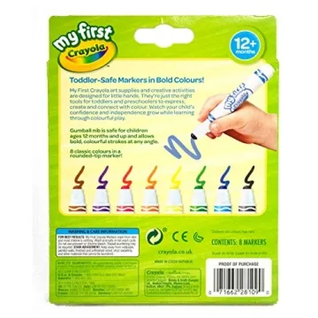 CRAYOLA MyFirst Washable Markers for Toddlers - 8 Colors