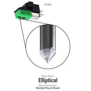 Turntable Replacement Record Player Needles Stylus, At95e Phonograph Cartridge