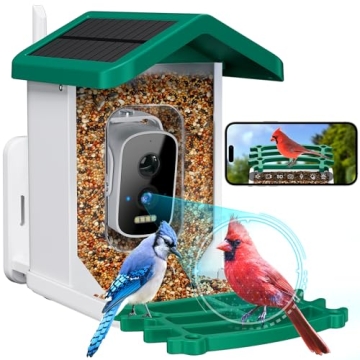 Smart Bird Feeder with Camera & Solar Power, 2.5K HD Capture