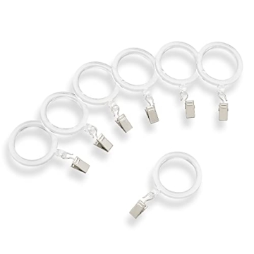 MODE Acrylic Collection Clear Curtain Clip Rings - Set of 14 for Modern Window Treatments