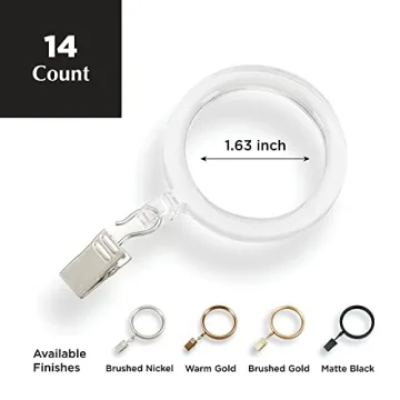 MODE Acrylic Clear Curtain Clip Rings - Set of 14 for Chic Decor