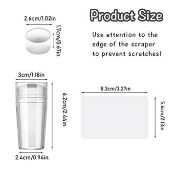 BESARME 4 in 1 Nail Art Stamper Set, 1 Pcs Nail Art Stamper with 2 Pcs Silicone Heads and 1 Scraper Manicure Nail Art Tool with Scraper for DIY Nail Decor