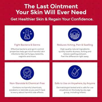 emuaid EMUAIDMAX Ointment for Itchy Skin, Maximum Strength Treatment for Athlete's Foot, Psoriasis, Jock Itch, Rash, Eczema, Cold Sores, Blisters, and Yeast Infection, 2oz