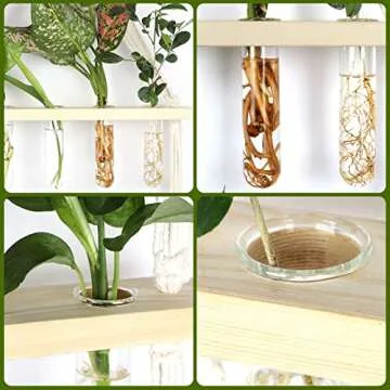 Stylish Wall Hanging Planter with Wooden Stand - 3 Tiered Design