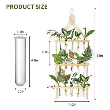 Stylish Wall Hanging Planter with Wooden Stand - 3 Tiered Design