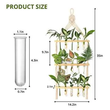 Stylish Wall Hanging Planter with Wooden Stand - 3 Tiered Design