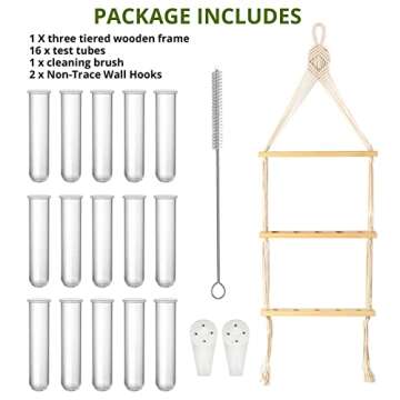 Stylish Wall Hanging Planter with Wooden Stand - 3 Tiered Design