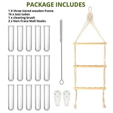 Stylish Wall Hanging Planter with Wooden Stand - 3 Tiered Design