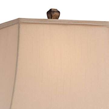 Regency Hill Edgar 29" Tall Curved Urn Traditional End Table Lamp Brown Bronze Finish Single Fabric Shade Living Room Bedroom Bedside Nightstand House Office Home Kitchen Entryway Console