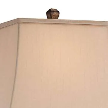 Regency Hill Edgar 29" Tall Curved Urn Traditional End Table Lamp Brown Bronze Finish Single Fabric Shade Living Room Bedroom Bedside Nightstand House Office Home Kitchen Entryway Console