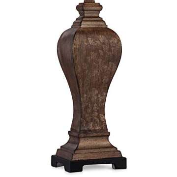 Regency Hill Edgar 29" Tall Curved Urn Traditional End Table Lamp Brown Bronze Finish Single Fabric Shade Living Room Bedroom Bedside Nightstand House Office Home Kitchen Entryway Console