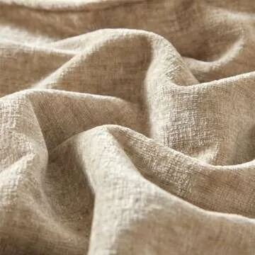 JUSPURBET 2 Beige Chenille Pillow Covers 16x24 Inches