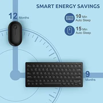 Wireless Keyboard and Mouse Combo, WisFox 2.4G Full-Size Slim Thin Wireless Keyboard Mouse for Windows, Computer, Desktop, PC, Laptop Mac (Deep Black)