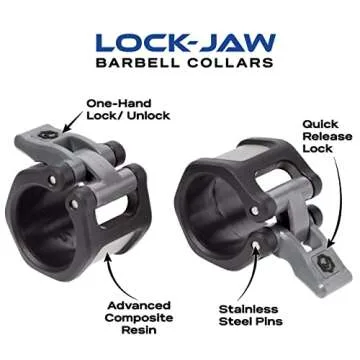 Lock-Jaw HEX 50mm / 2" Olympic Barbell Collar - Quick Release Barbell Clamp (Yellow)
