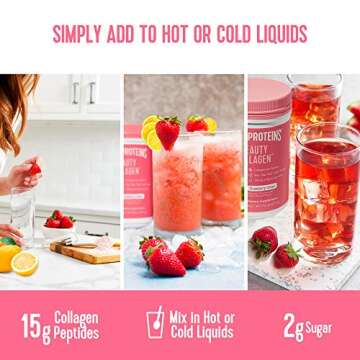 Vital Proteins Beauty Collagen (Strawberry Lemon, Canister) - 120mg of Hyaluronic Acid and 15g of Collagen Per Serving