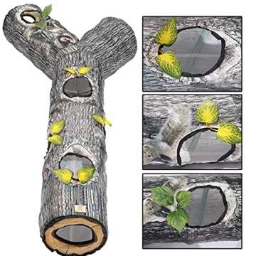 AMYESE Cat Tunnels Collapsible Pet Tube - Interactive Tree Trunk Cat Activity Play Tunnels with Peek...
