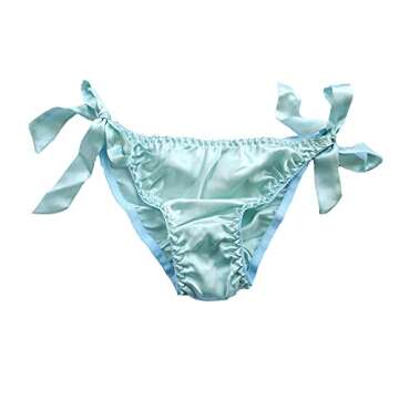 Qianya Womens String Bikini Panties 100% Pure Silk 6 Pairs in One Economic Pack One Size