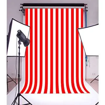 Laeacco 6x8FT Red and White Stripes Backdrop Red Striped Photography Background Birthday Party Cake Table Decoration Baby Shower Children Adults Portraits Artistic Photo Backdrop Photo Studio Prop