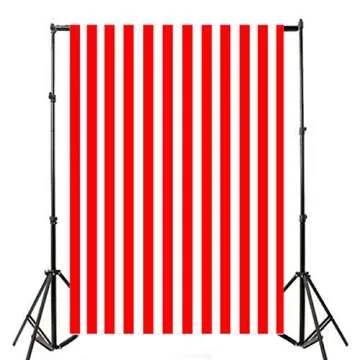 Laeacco 6x8FT Red and White Stripes Backdrop Red Striped Photography Background Birthday Party Cake Table Decoration Baby Shower Children Adults Portraits Artistic Photo Backdrop Photo Studio Prop