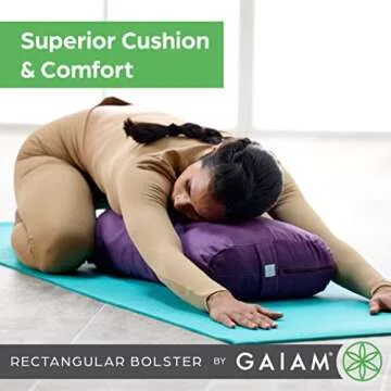 Gaiam Supportive Yoga Bolster - Firm Meditation Pillow
