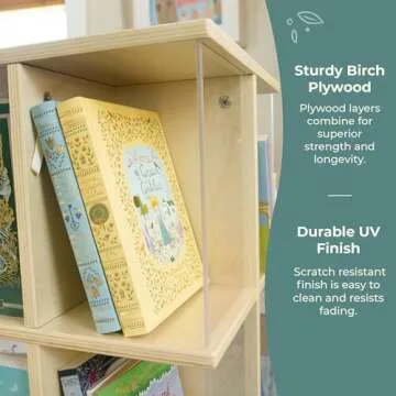 Guidecraft EdQ Kids Rotating Bookshelf for Playroom