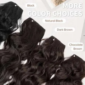 KooKaStyle Invisible Wire Hair Extensions with Transparent Headband Adjustable Size 4 Secure Clips Long Wavy Secret Wire Hairpiece 20 Inch Natural Black for Women