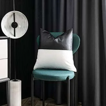 Chic DEZENE Faux Leather & Cotton Pillow Covers Set