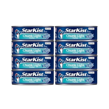 StarKist Chunk Light Tuna in Water, 8-Pack – Wild Caught, Gluten-Free, 20g Protein