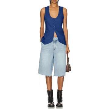 Stylish Tankaneo Women’s Scoop Neck Blazer Vest