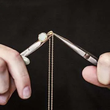 14K Gold Plated White Opal Necklace - 14K Gold Plated over 925 Sterling Silver, Dainty 12mm White Opal Gemstone Pendant, October Birthstone, Handmade Vintage Antique Jewelry for Classy Women