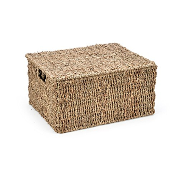 Stylish Set of 3 Seagrass Baskets with Lids