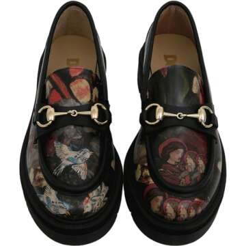 DOGO Penny Loafers for Women - Handmade and Vegan Platform Loafers for Women, Pure Reflection Design, Size 7