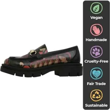 DOGO Penny Loafers for Women - Handmade and Vegan Platform Loafers for Women, Pure Reflection Design, Size 7