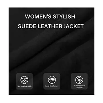 Bellivera Womens Faux Leather Jacket Lapels Cropped Outfits Coat Suede Fall Fashion Outwear with Microstretch 64K Black XL