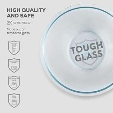 FineDine Superior Glass Mixing Bowls with Lids - 8-Piece Set with BPA-Free lids, Space-Saving Nesting Bowls - Easy Grip & Stable Design for Meal Prep & Food Storage -Glass bowl For Cooking, Baking