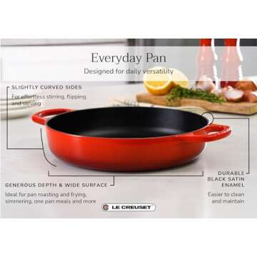 Le Creuset Signature Cast Iron Everyday Pan, 11", Artichaut