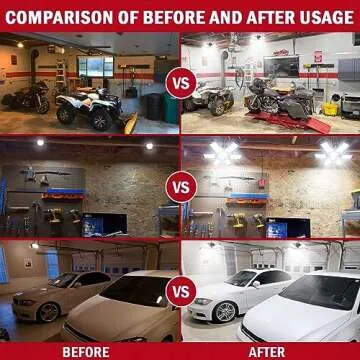 LIVOWALNY LED Work Light for Milwaukee 18V Battery, 68W 6800LM 18V LED Garage Light, Flood Light, Ceiling Light, Battery Light 6+1 Deformable Panels