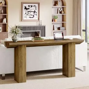 Tribesigns Farmhouse Console Table, 63-Inch Narrow Long Entryway Table, Wooden Sofa Table Behind Couch Skinny Hallway Table for Entrance, Foyer, Living Room (Rustic Brown)