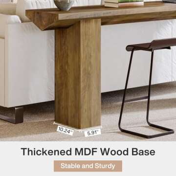 Tribesigns Farmhouse Console Table, 63-Inch Narrow Long Entryway Table, Wooden Sofa Table Behind Couch Skinny Hallway Table for Entrance, Foyer, Living Room (Rustic Brown)