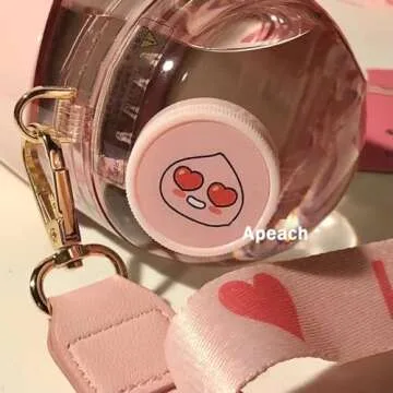 NONOO Heart Sport Water Bottle for Girls with Snack Compartment