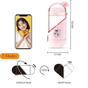 NONOO Heart Sport Water Bottle for Girls with Snack Compartment