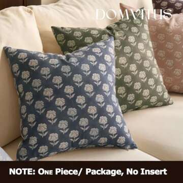 DOMVITUS 18x18 Floral Pillow Covers - Stylish Home Decor