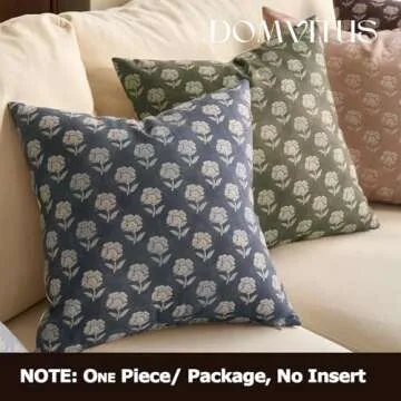 DOMVITUS 18x18 Floral Pillow Covers - Stylish Home Decor