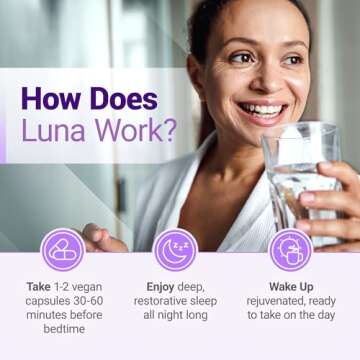 Luna Sleep Aid - Non-Habit Forming Natural Sleeping Pills for Adults with Valerian Root & Melatonin ...