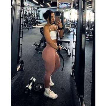 SUUKSESS Scrunch Butt Lifting Seamless Leggings for Women Booty High Waisted Workout Yoga Pants (Pink, S)