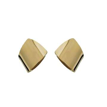 WASAIE Unique Abstract Earrings For Women,Geometric Gold Plated Statement Stud For Lady Hypoallergenic Simple Trendy Earring For Teacher Gift